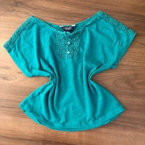 3/$30 Chaps Teal Crop Top